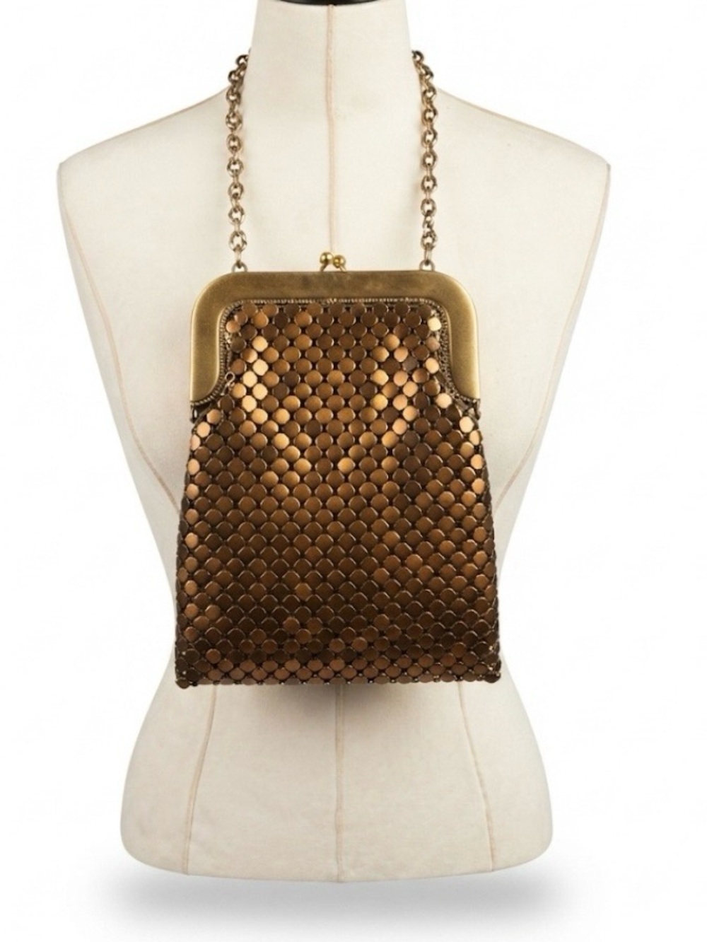 vintage Whiting & Davis gold mesh evening bag